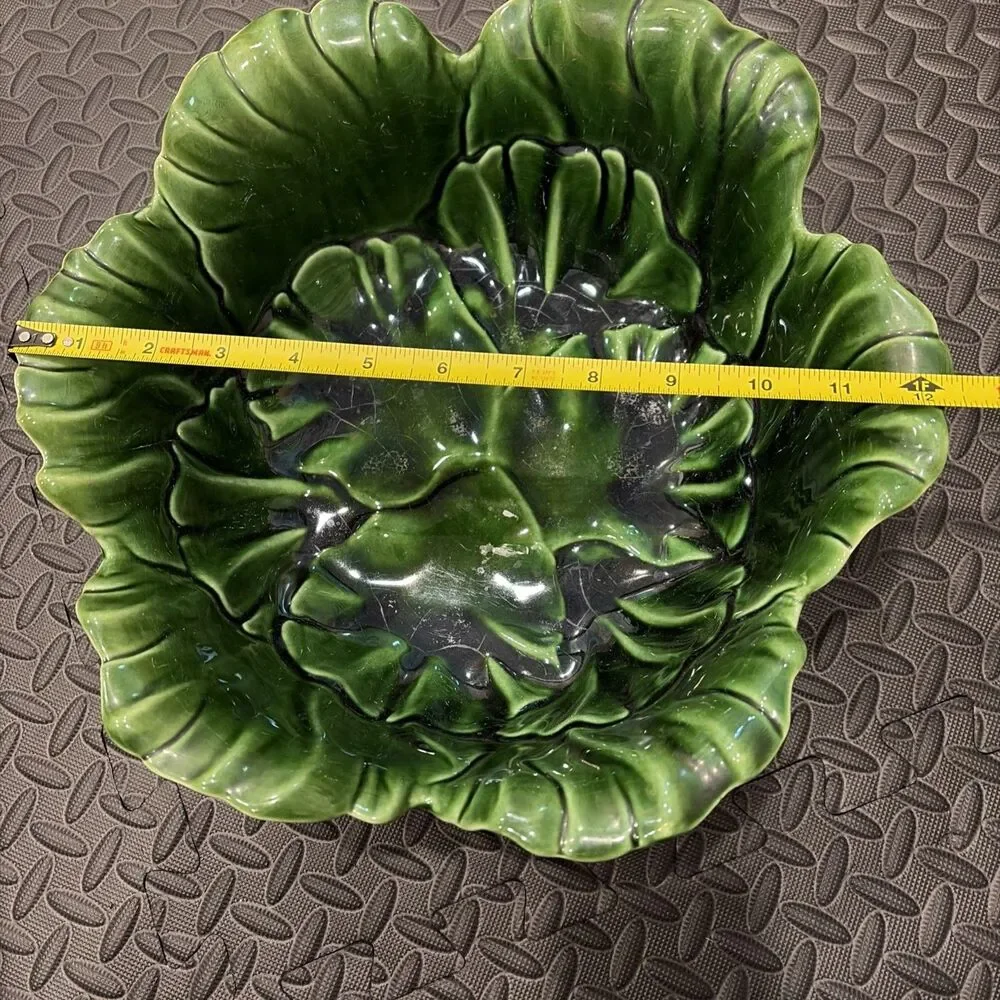 Cemar 688 Dark Green Cabbage Bowl California Pottery Sonoma bordallo pinheiro